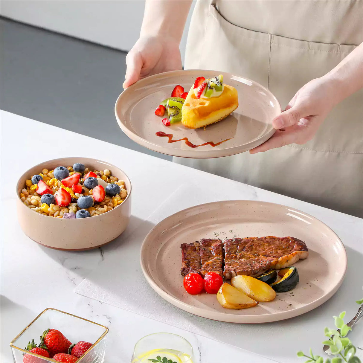 Tara Multicolor 12-Piece Stoneware Dinnerware Set