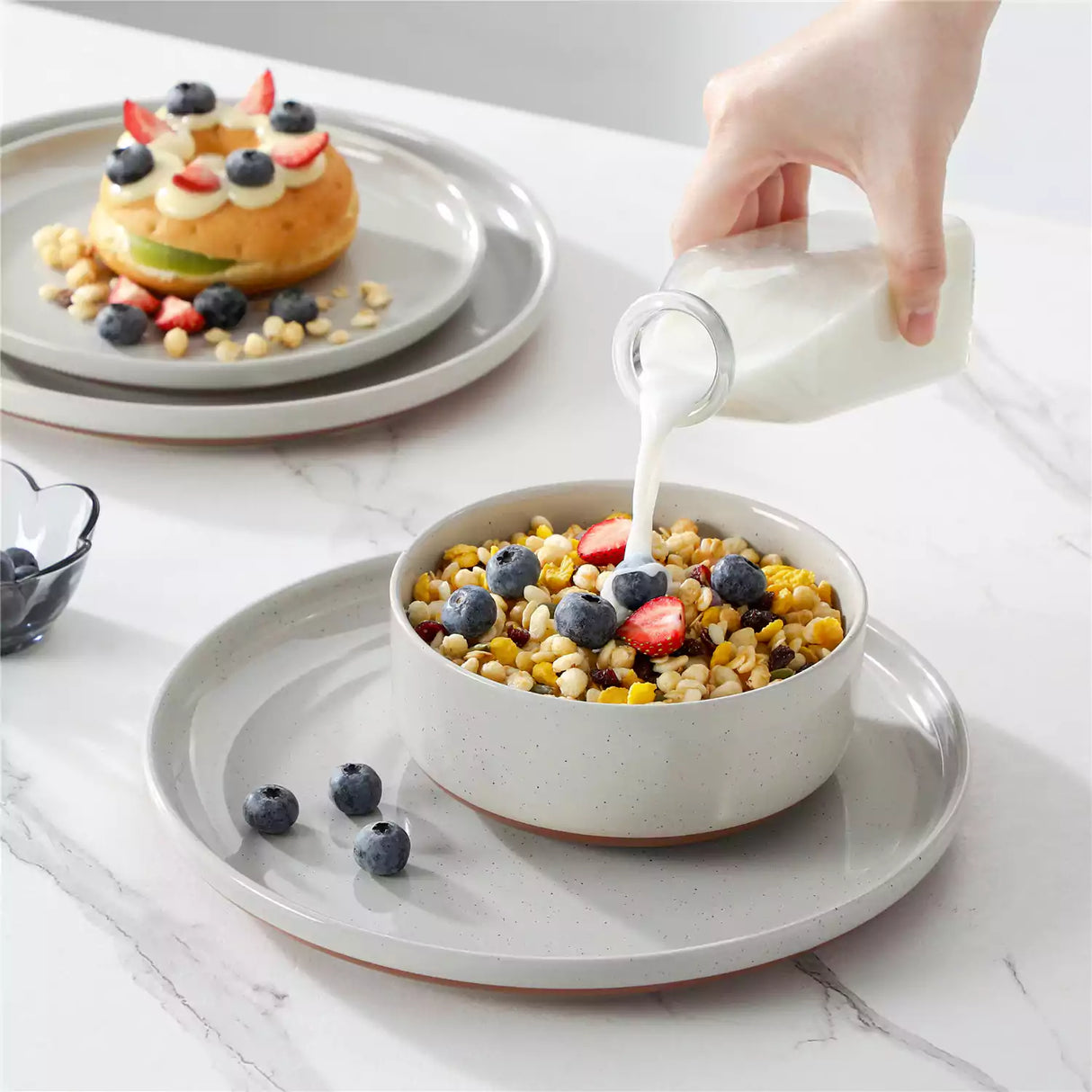 Tara Grey 24-Piece Dinnerware Set for 8 - Stoneware