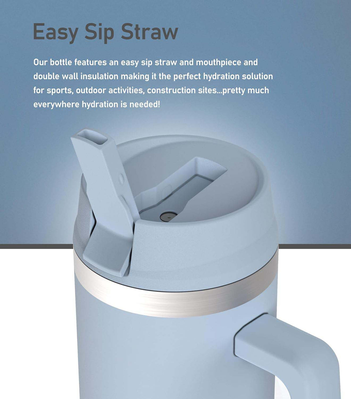 40 oz Tumbler Cup with Handle and Carrier Bag, 24-Hour Insulated Water Bottle with Straw Lid, Neoprene Carrying Sleeve and Hand Strap