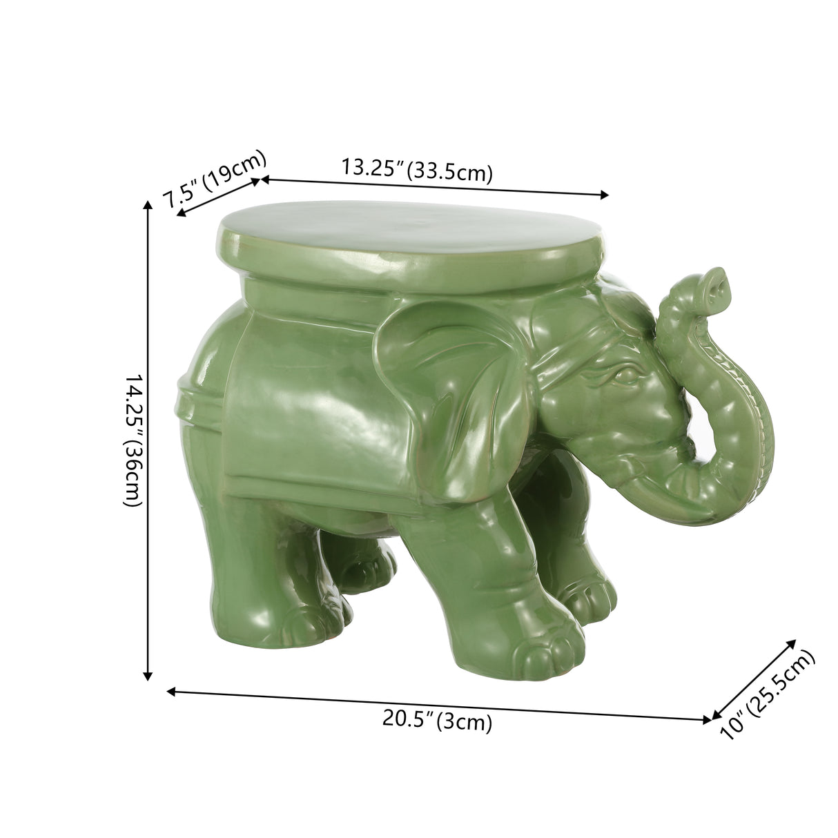 White ceramic garden stool