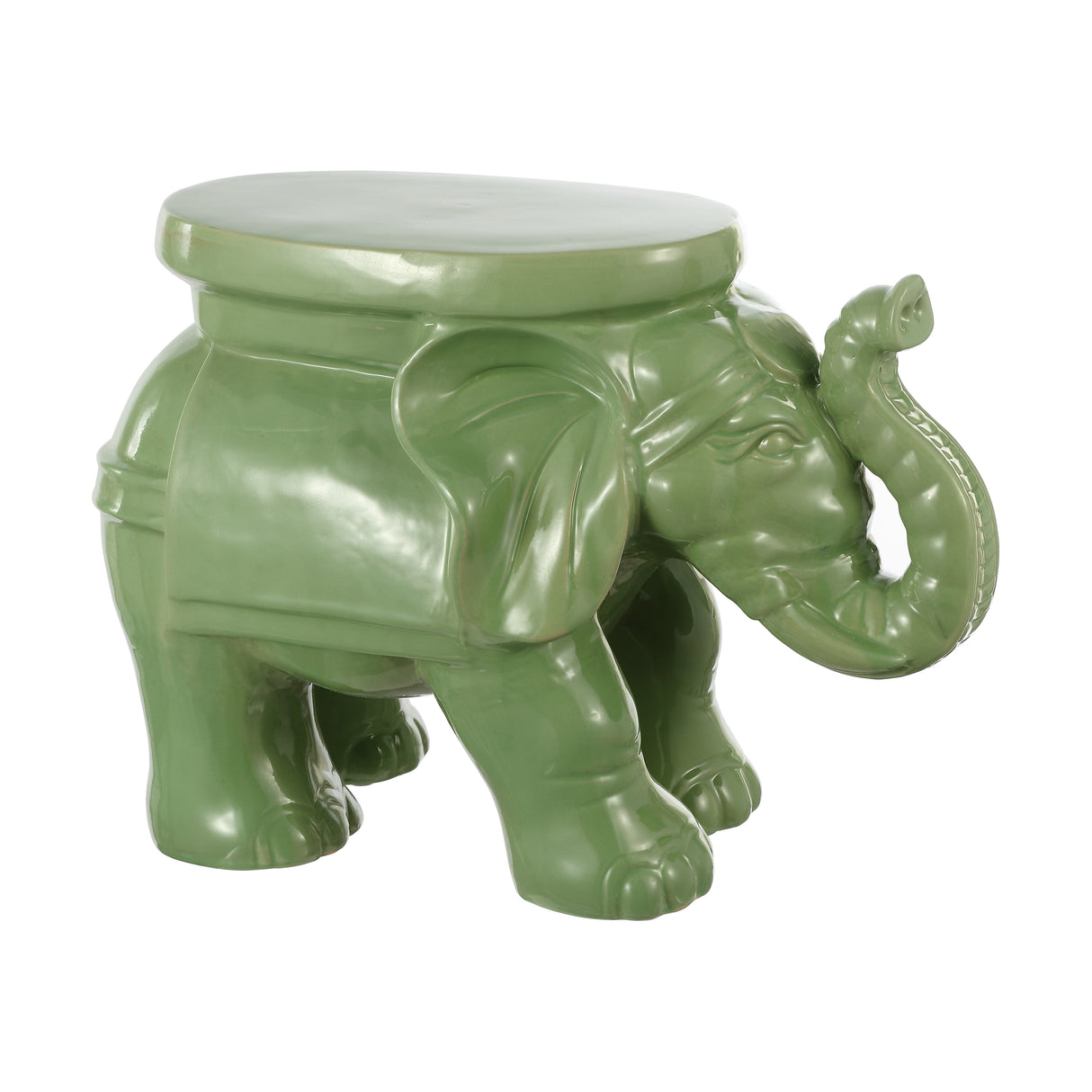 White ceramic garden stool