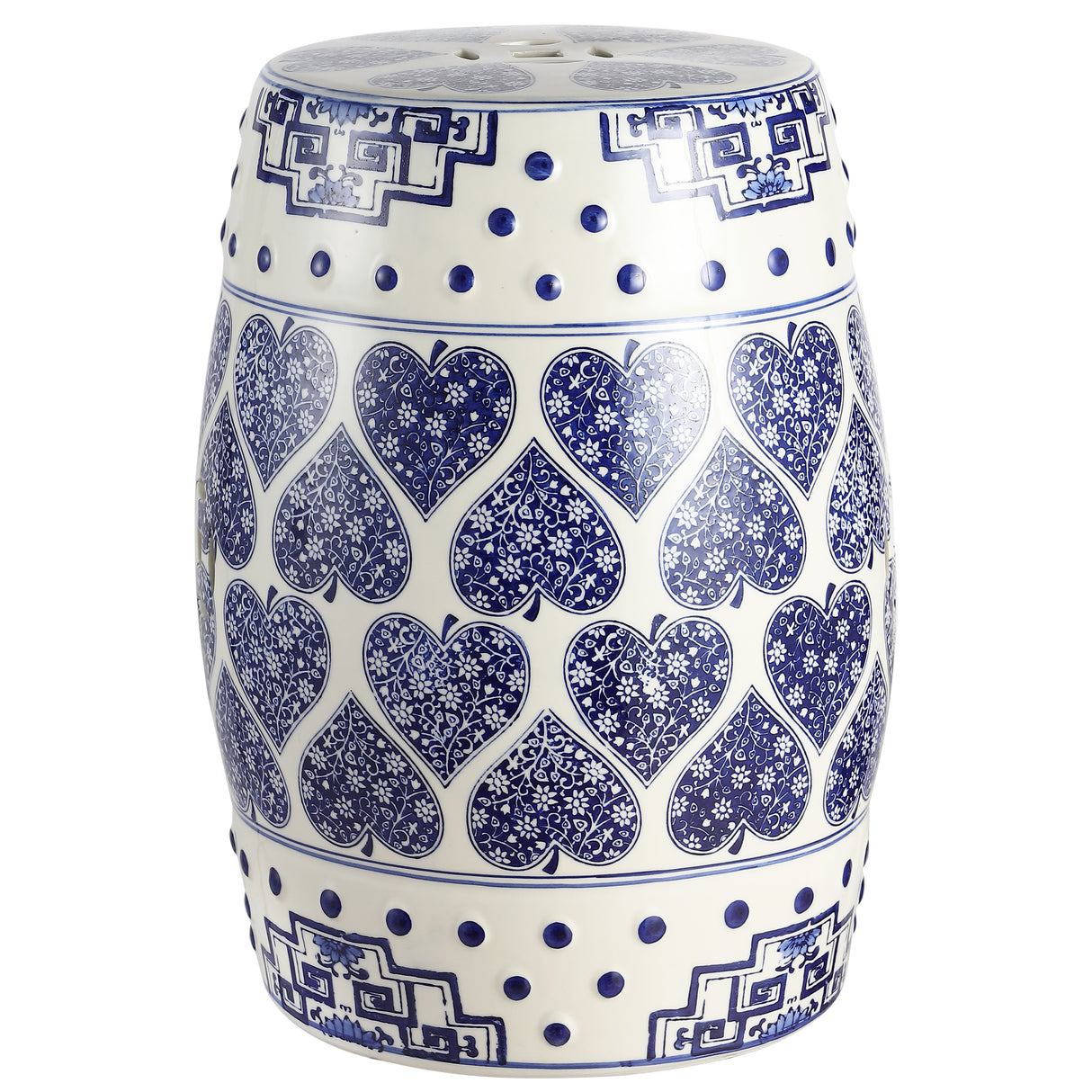Happy chinoiserie ceramic drum garden stool