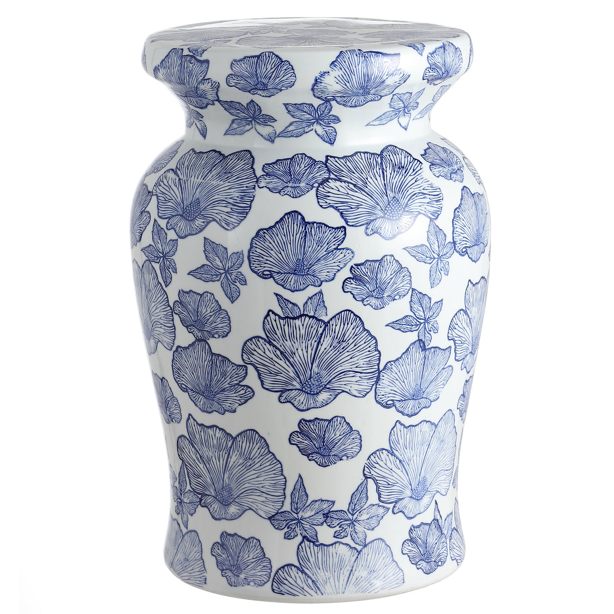 Poppies ceramic garden stool