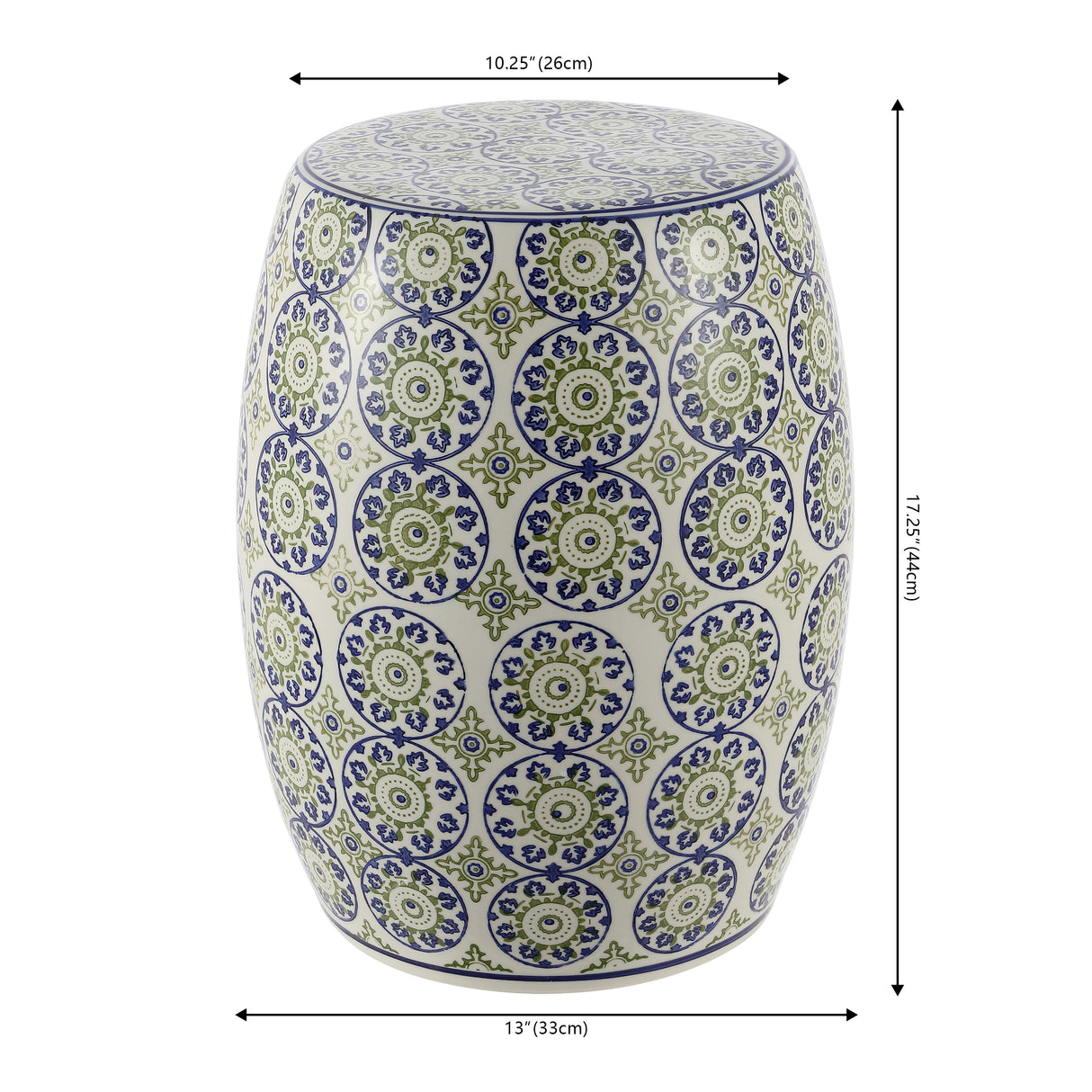 Lula suzani ceramic garden stool