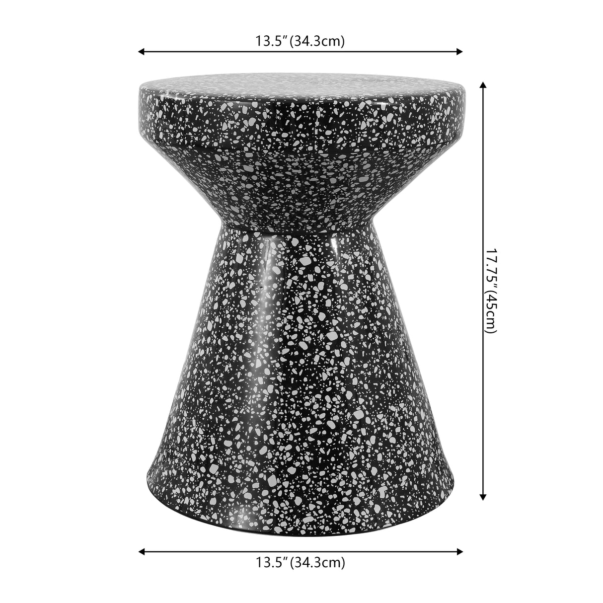 Xenia Modern Bohemian Terrazzo Indoor/Outdoor Drum Accent Table