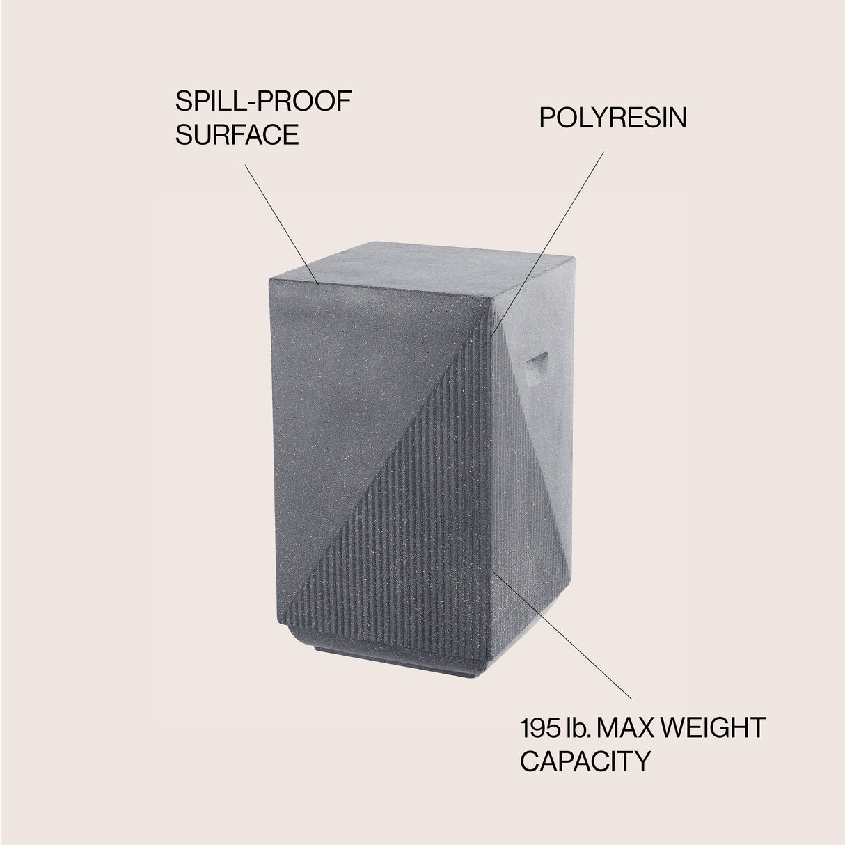 Adrian Contemporary Minimalist Square Indoor/Outdoor Accent Table