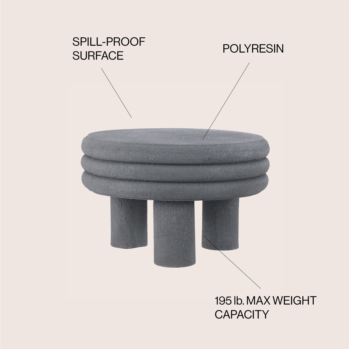 Rashida Contemporary Minimalist Curvy Low Indoor/Outdoor Accent Table