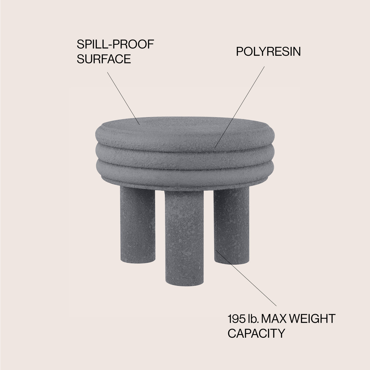 Rashida Contemporary Minimalist Curvy High Indoor/Outdoor Accent Table