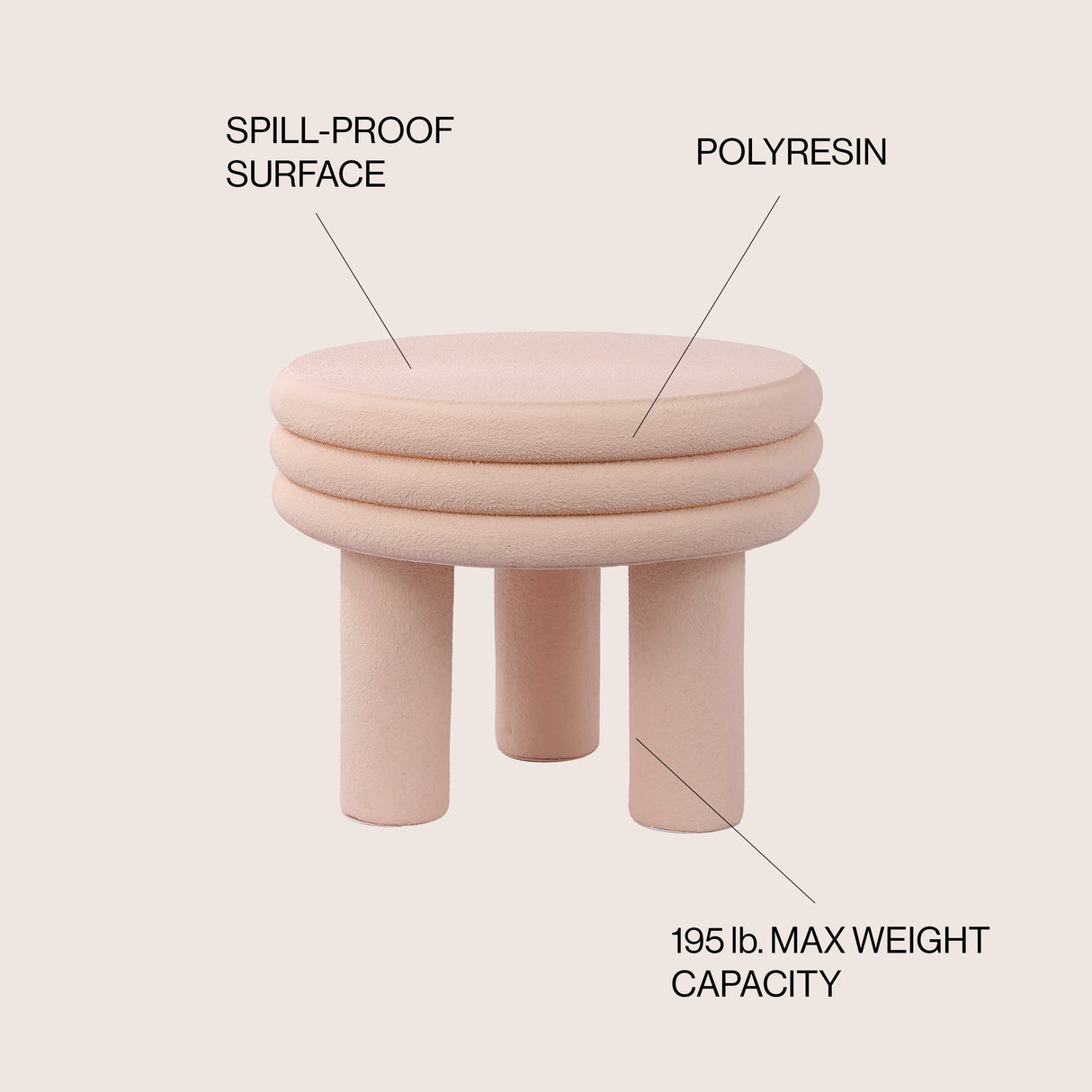 Rashida Contemporary Minimalist Curvy High Indoor/Outdoor Accent Table