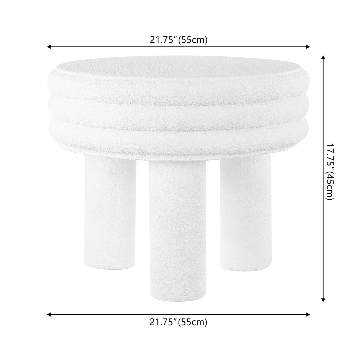 Rashida Contemporary Minimalist Curvy High Indoor/Outdoor Accent Table