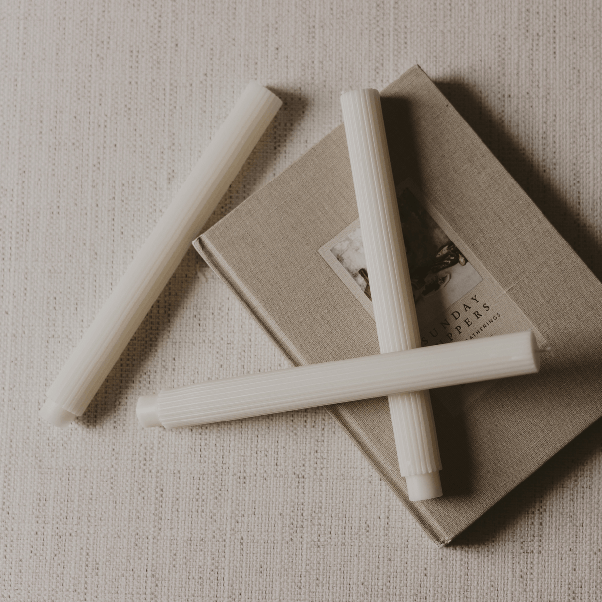 Fluted Taper Candles - Set of 3