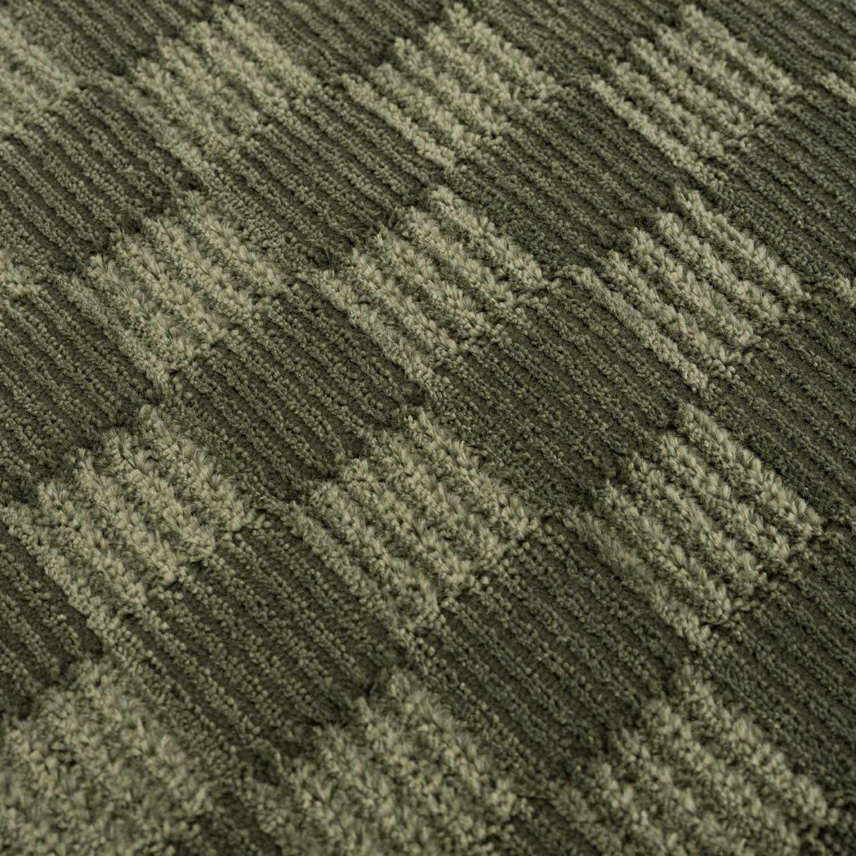 Truls 3D Checkered Washable Rug - Green