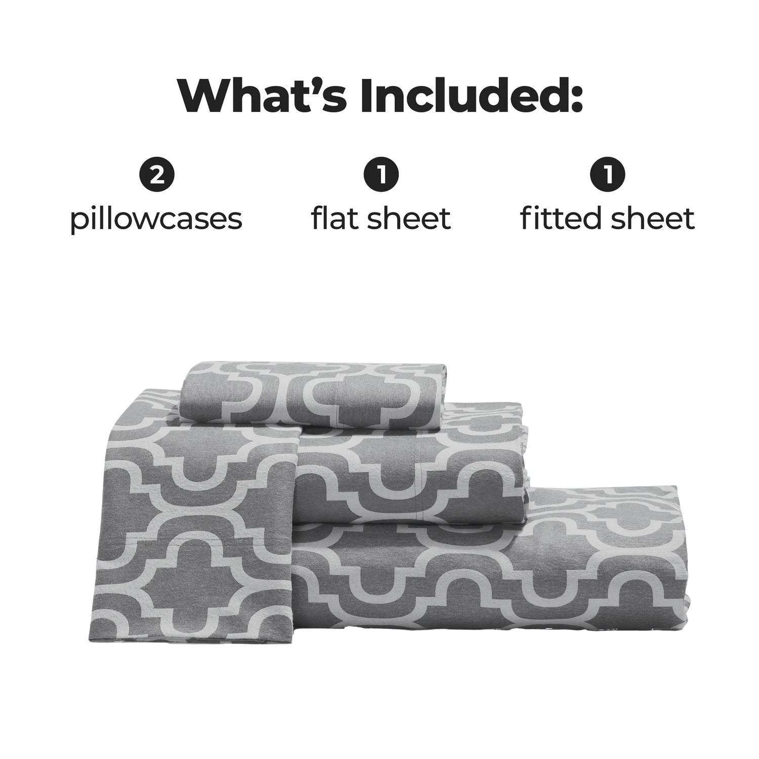 100% Cotton Flannel Bed Sheet Set Trellis Deep Pocket - Sheet Set by Superior Brand