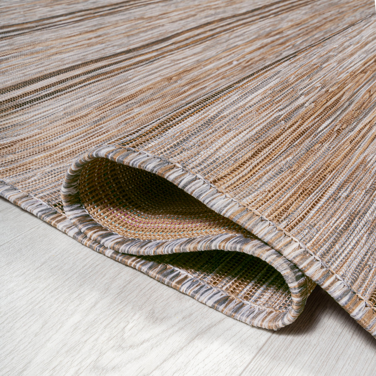 Bo Modern Farmhouse Wide Stripe Indoor/Outdoor Square Area Rug