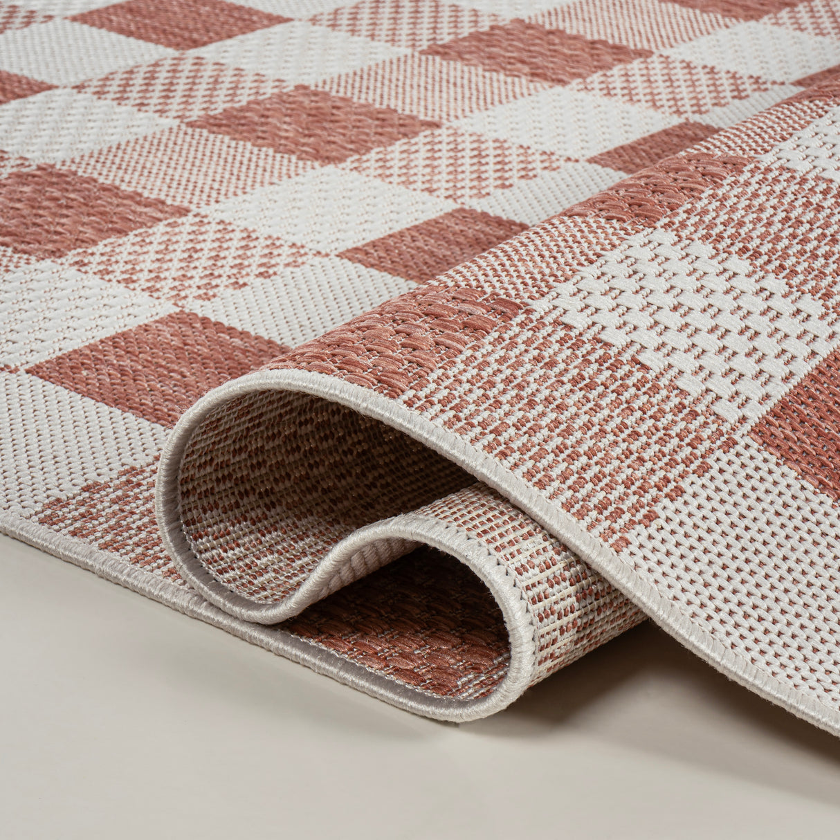 Darcy Traditional Geometric Simple Gingham Indoor/Outdoor Area Rug