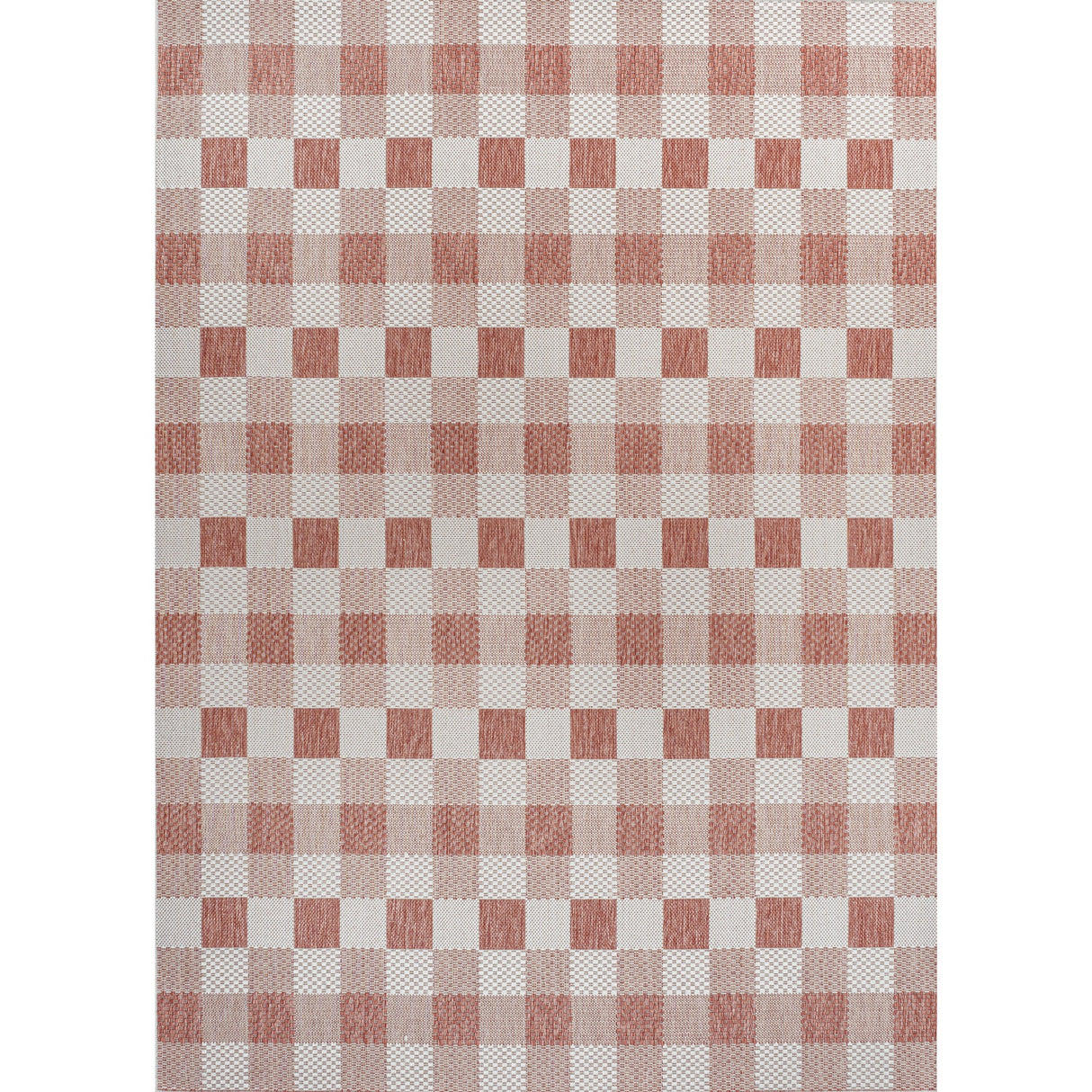 Darcy Traditional Geometric Simple Gingham Indoor/Outdoor Area Rug