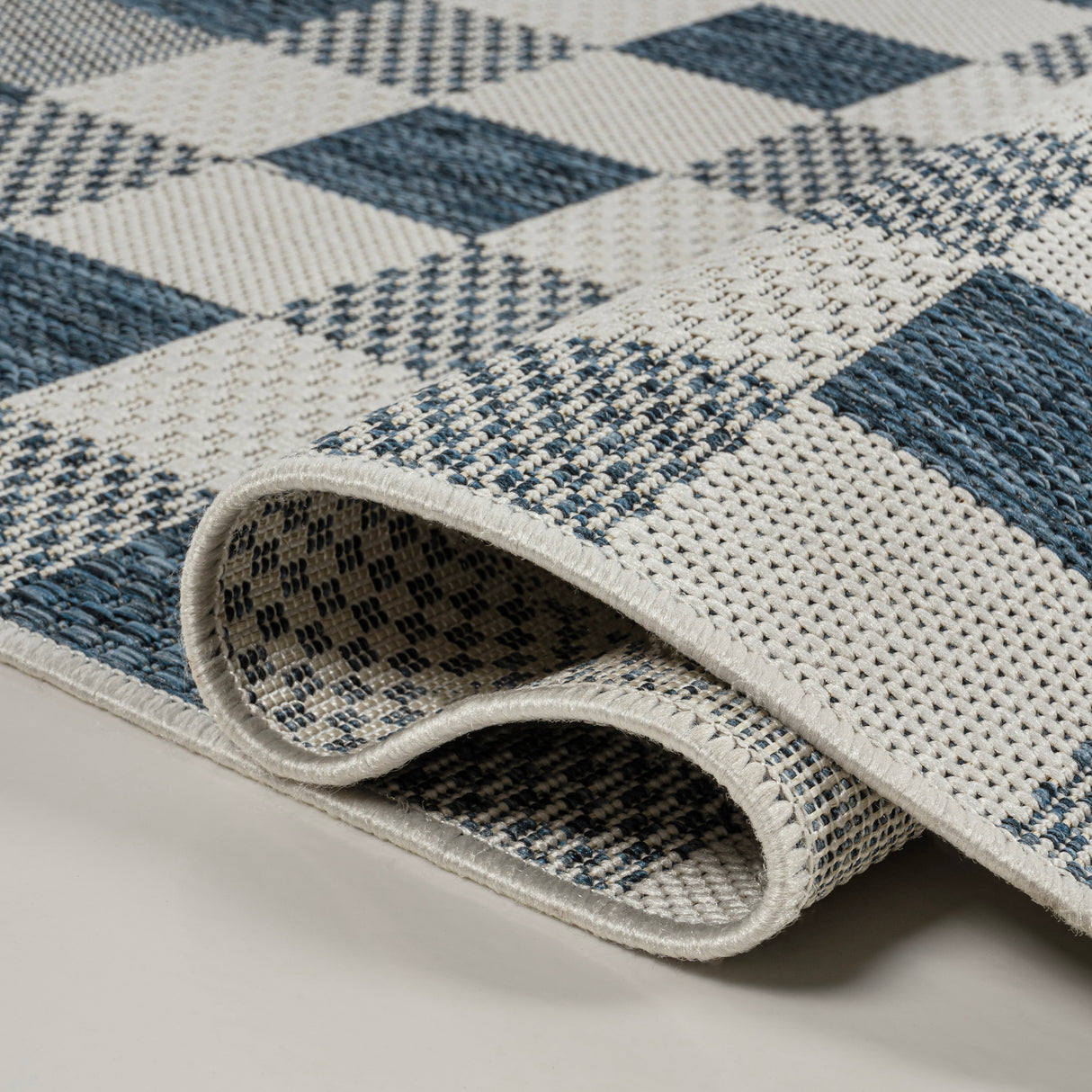 Darcy Traditional Geometric Simple Gingham Indoor/Outdoor Area Rug