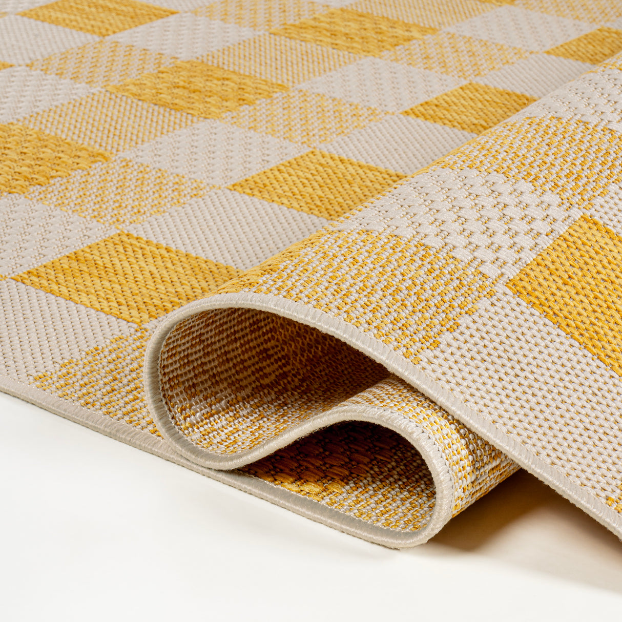 Darcy Traditional Geometric Bold Gingham Indoor/Outdoor Runner Rug