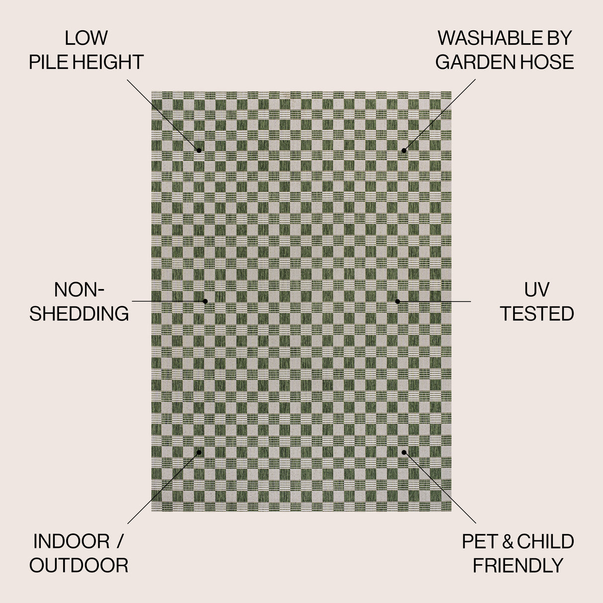Aimee Traditional Cottage Checkerboard Indoor/Outdoor Area Rug