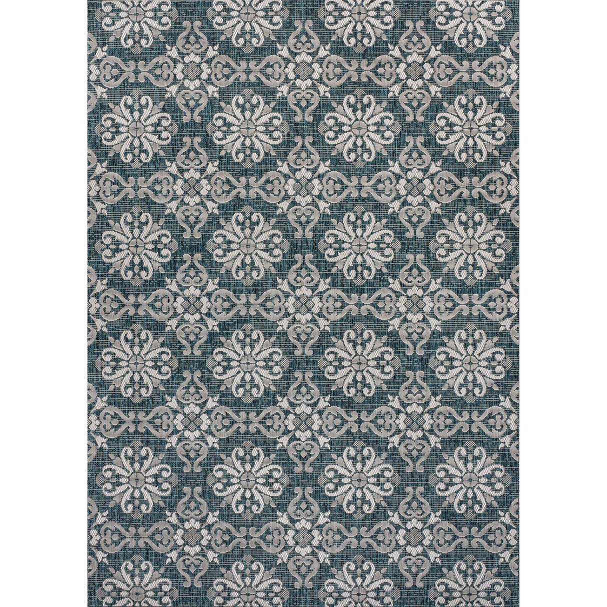 Amora Traditional Mediterranean Tile Design Indoor/Outdoor Area Rug