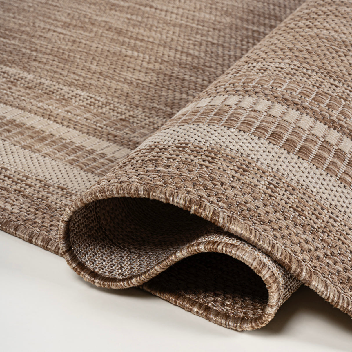 Lido Traditional Casual Pinstripe Border Indoor/Outdoor Runner Rug