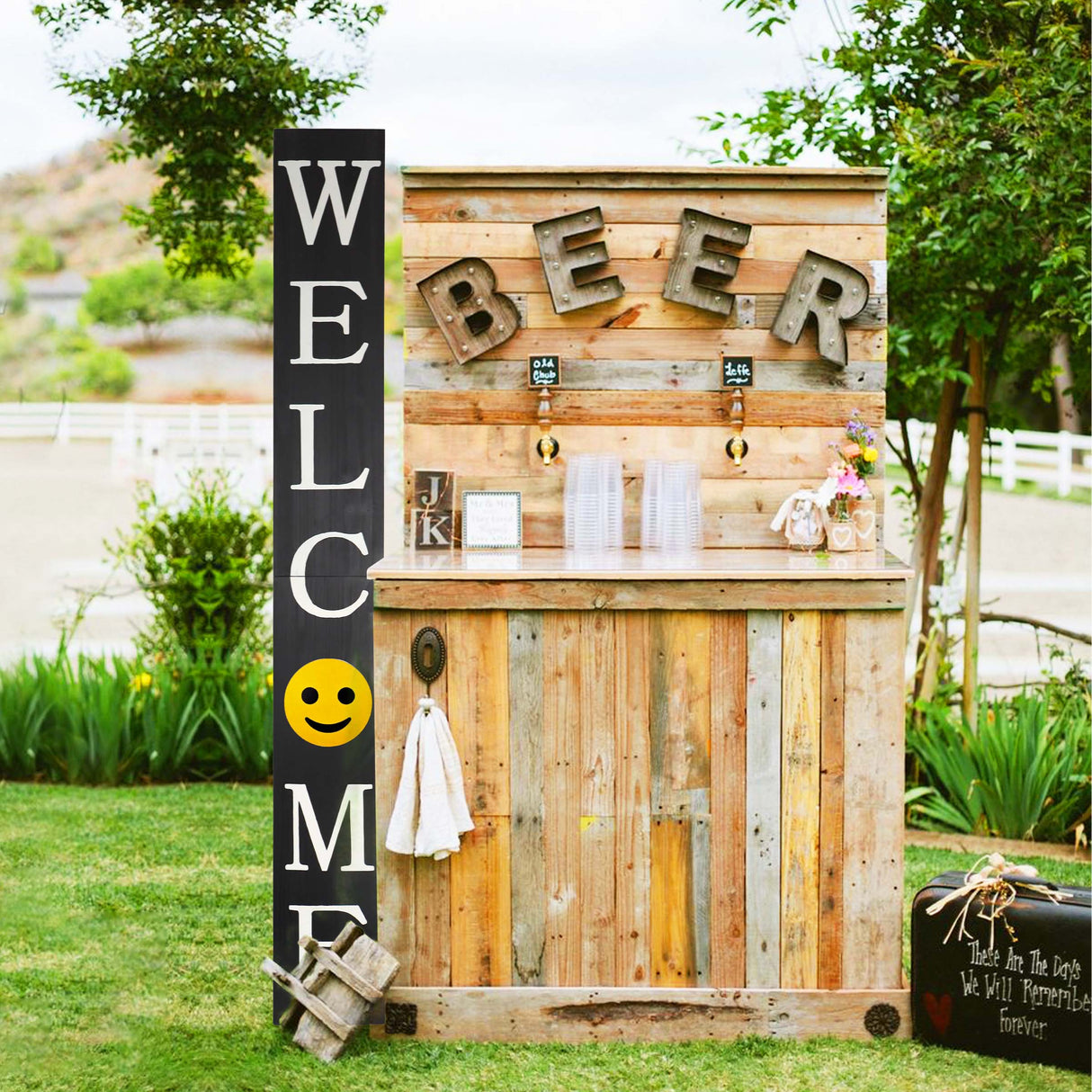72in Black Welcome Sign,Rustic Tall Welcome Sign for Front Porch Decor, Modern Farmhouse Welcome Porch Sign Wood Vertical Décor