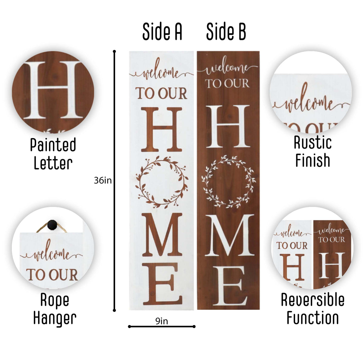 Home reversible porch sign