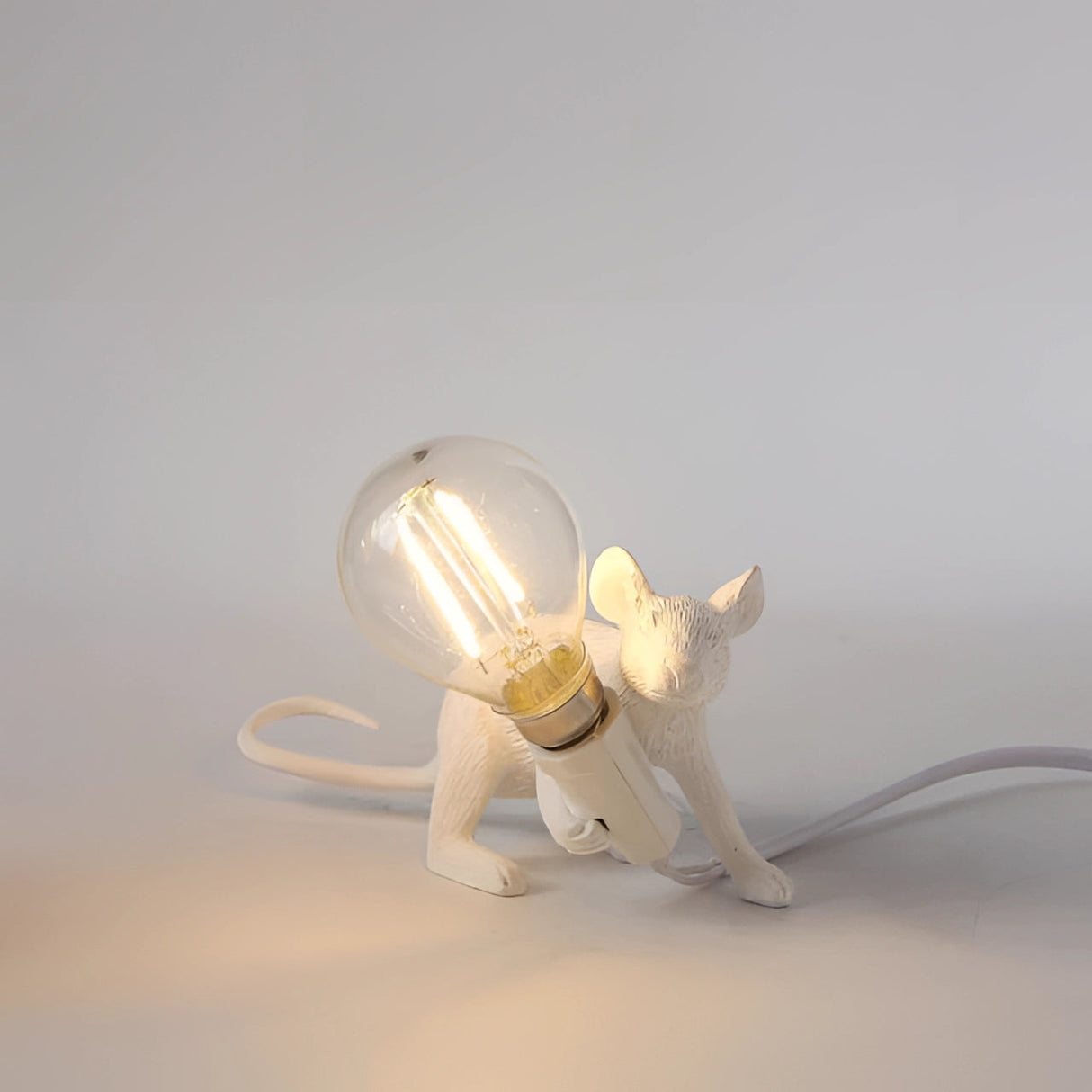 Gold Mouse Table Lamp Animal Shaped Desk Light Quirky Home Decor