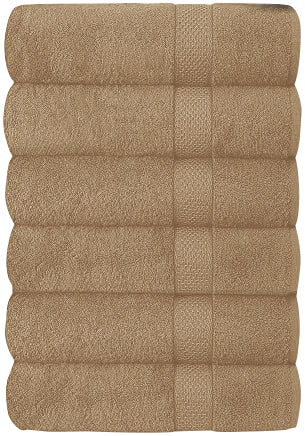 Set of 6 Hotel & Spa 100% Cotton Bath Towels 27x52 Inch