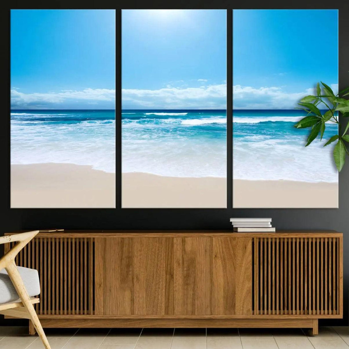 Tranquil Ocean Waves Canvas Wall Art Print – Bright Coastal