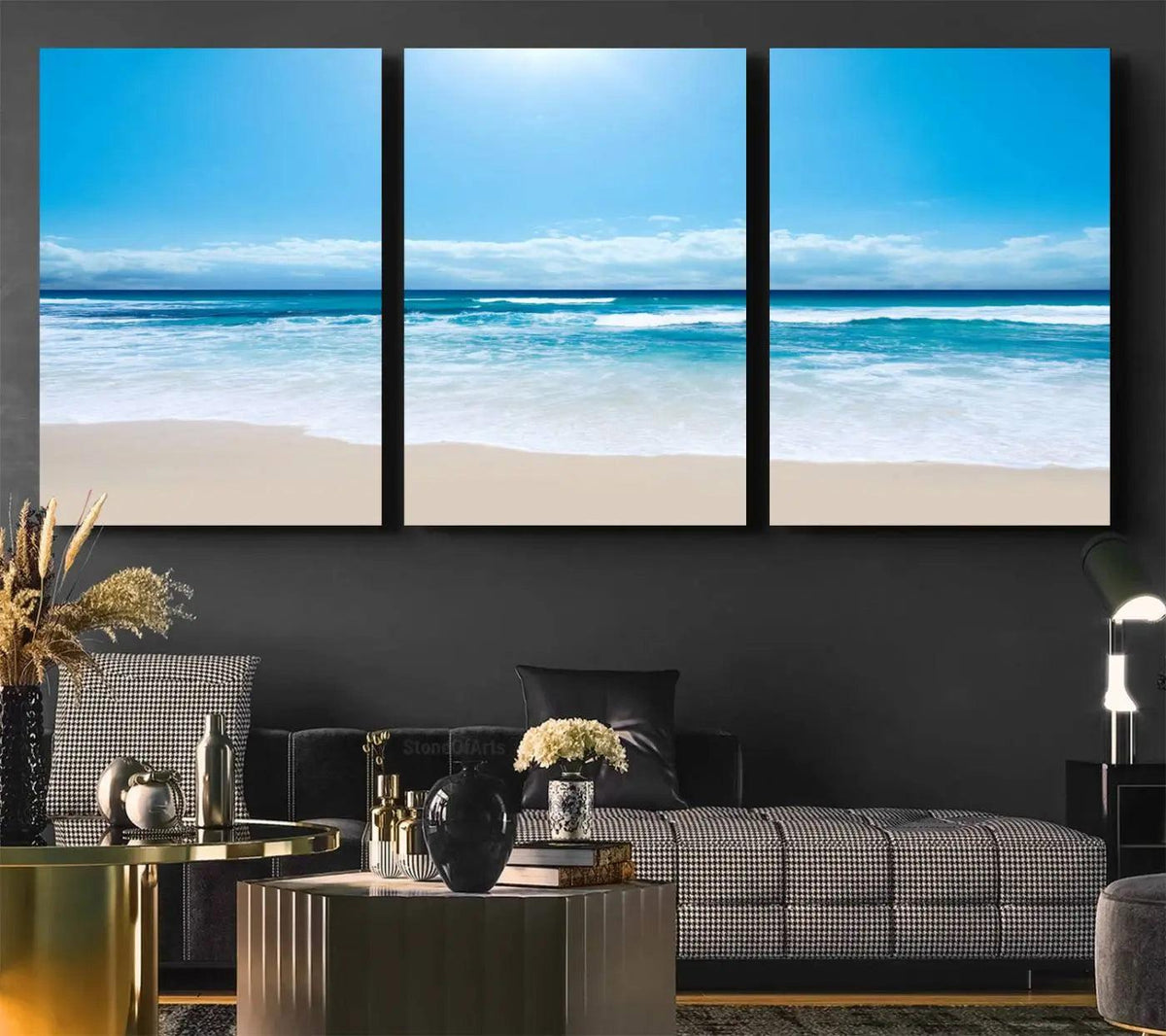 Tranquil Ocean Waves Canvas Wall Art Print – Bright Coastal