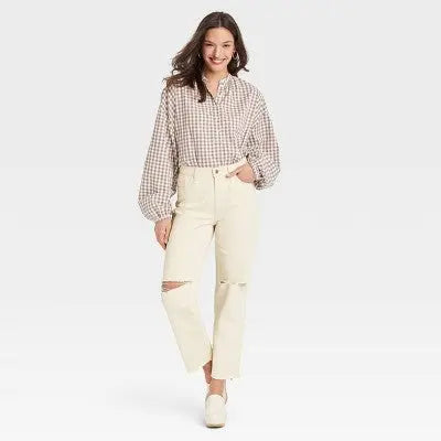 Universal Thread Women's Super-High-Rise Vintage Straight Jeans Ankle Length