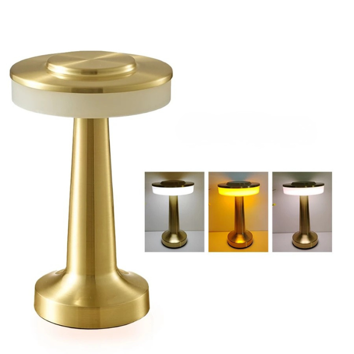 LED Metal Touch Table Lamp Rechargeable Night Light for Bar Coffee Table Decor
