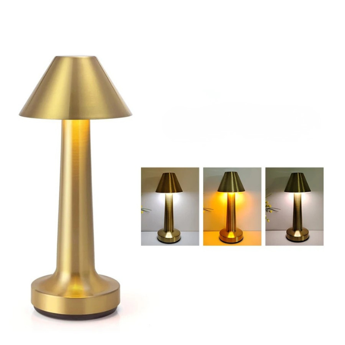LED Metal Touch Table Lamp Rechargeable Night Light for Bar Coffee Table Decor