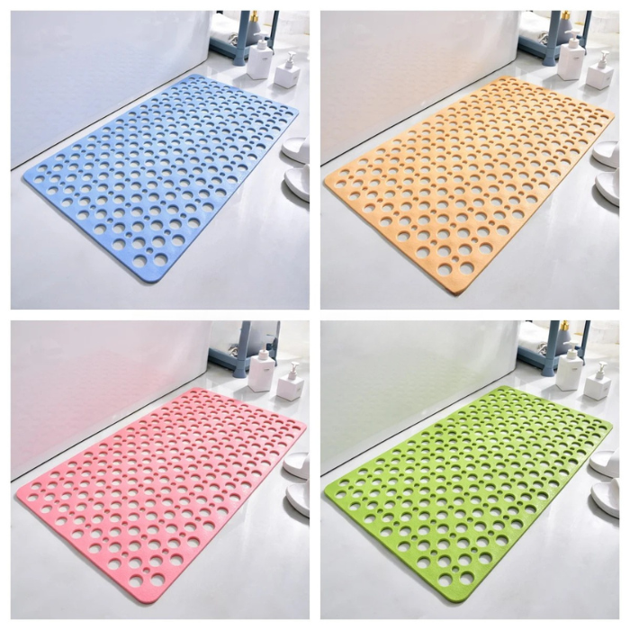 Non Slip Bathtub Shower Mat with Suction Cups Drain Holes 30x17 Inch
