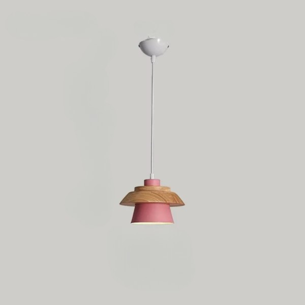 Modern Wood Pendant Light Nordic Macaron Hanging Lamp for Living Room Bedside Decor