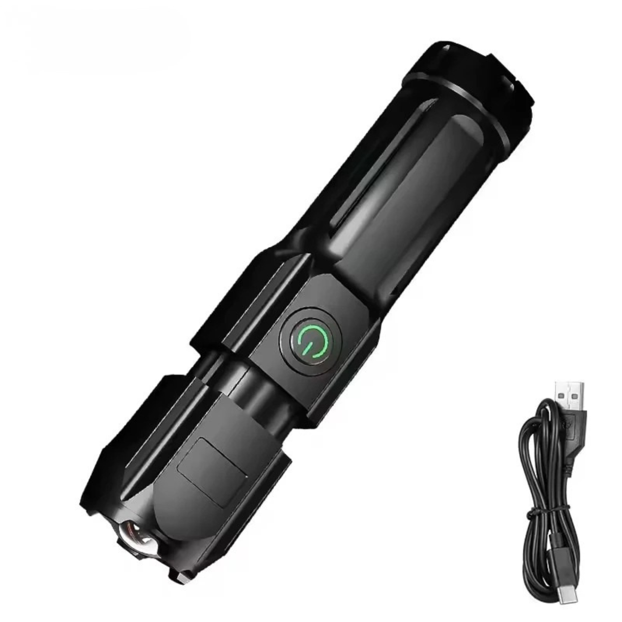 LED Camping Flashlight Rechargeable USB Zoom Spotlight Waterproof Outdoor