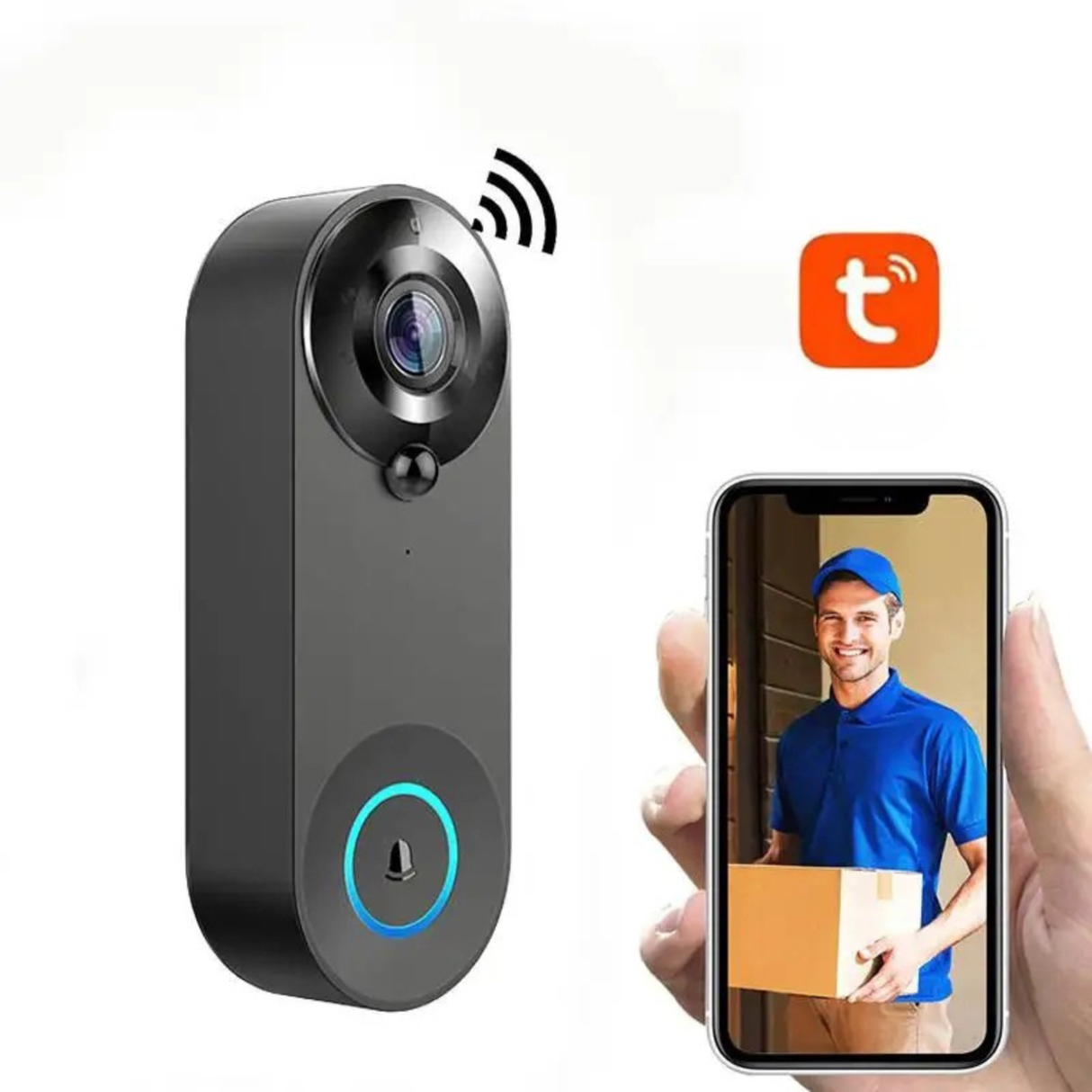 1080P Smart Video Doorbell WiFi Camera PIR Motion Detection Two Way Audio