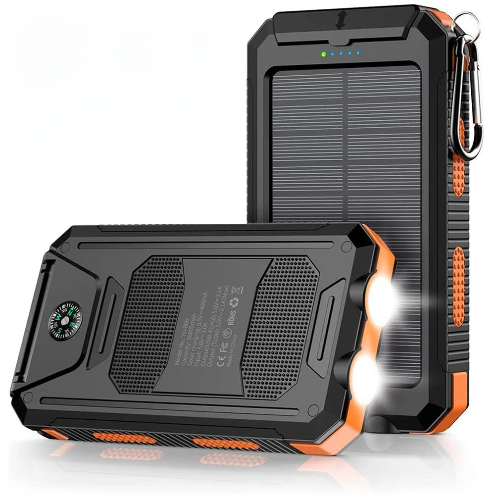 Solar Power Bank 80000mAh Portable Charger External Battery LED Light for Phones