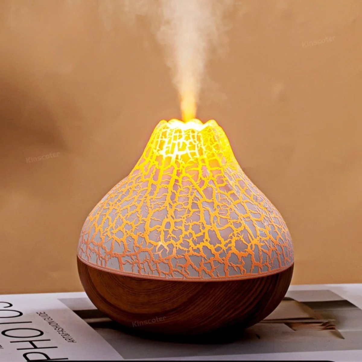 Volcano Air Humidifier 300ml USB Water Mist Diffuser Purifier with 7 Color Light