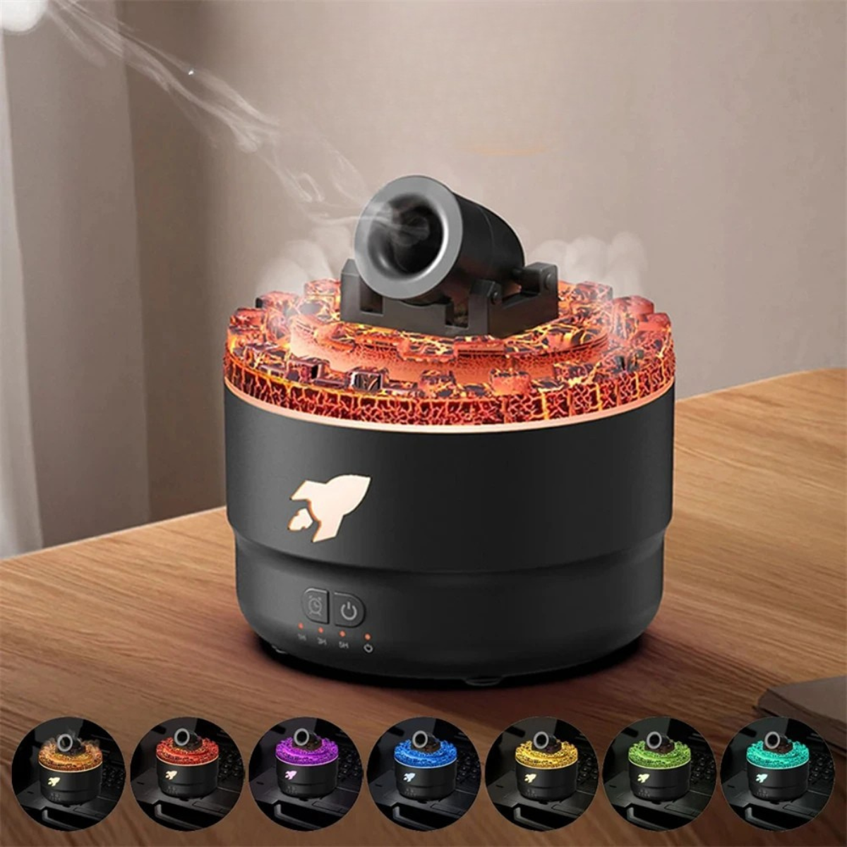 Volcanic Aromatherapy Humidifier Jellyfish Spray Diffuser with 7 Color Night Light