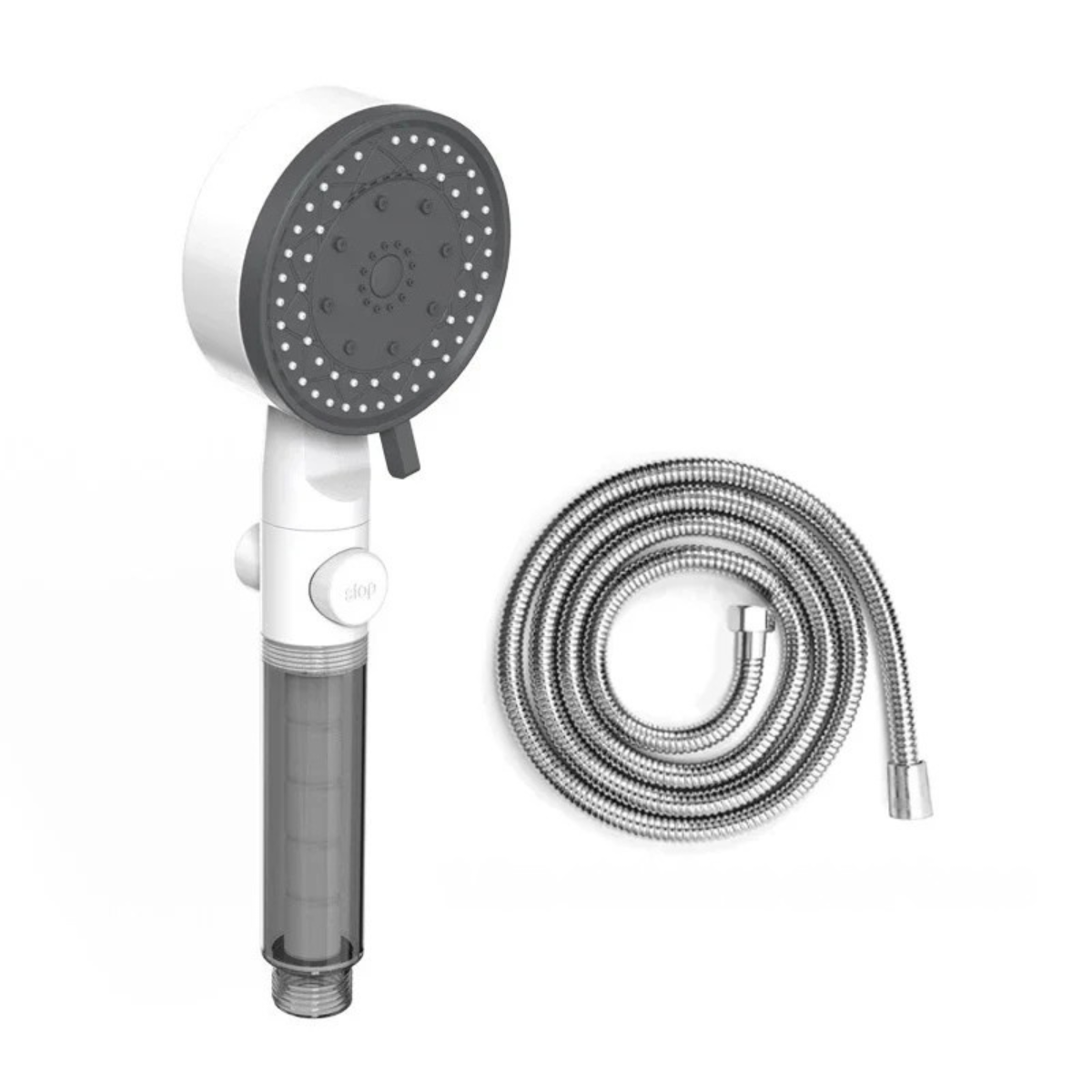 High Pressure Water Saving Shower Head Handheld with 10 Spray Modes Filter Nozzle