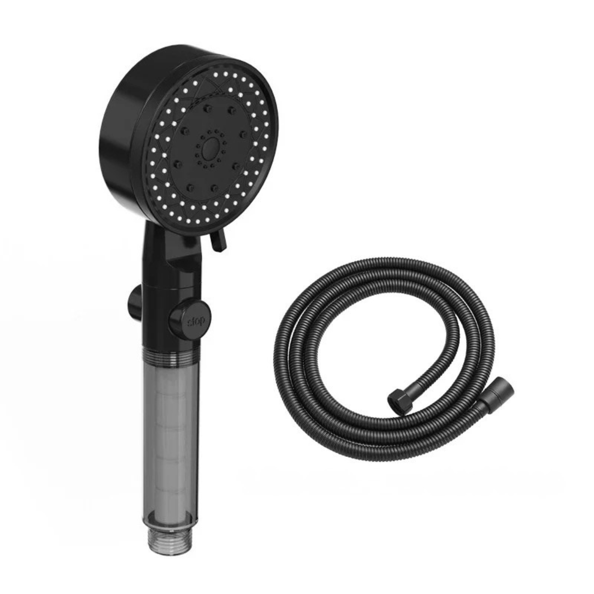 High Pressure Water Saving Shower Head Handheld with 10 Spray Modes Filter Nozzle