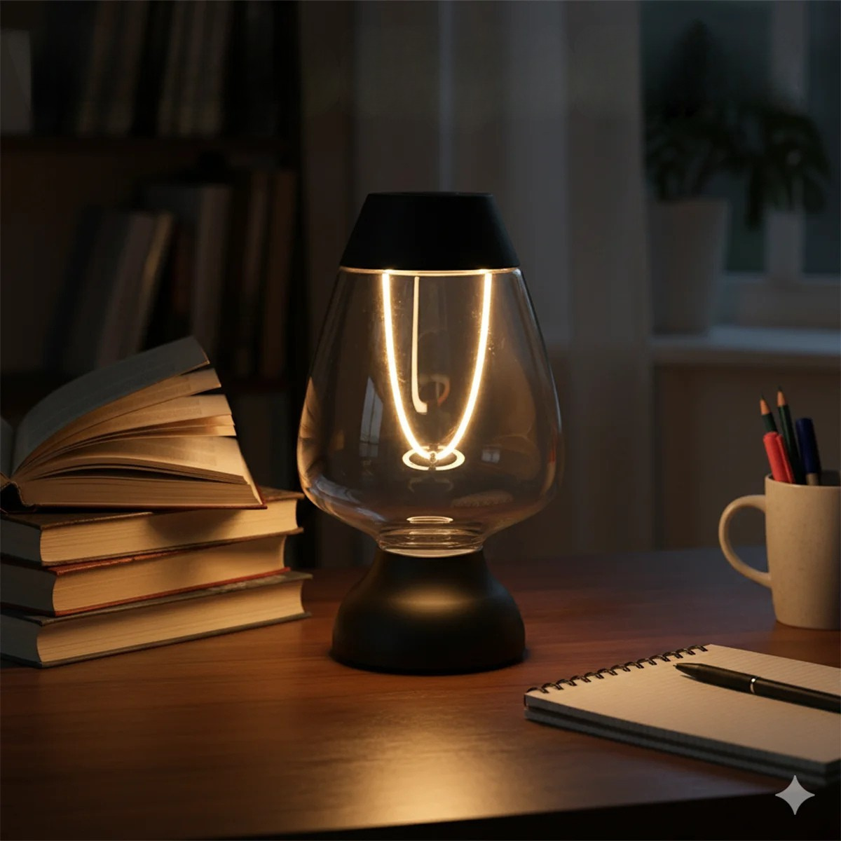 Rechargeable Dimmable LED Filament Table Lamp – Nordic Cordless Bedside Light