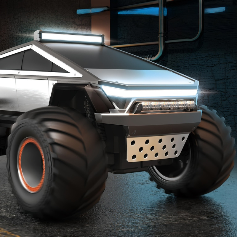 RC Monster Truck 4WD Remote Control Car Off-Road Toy with LED Lights for Kids 6+