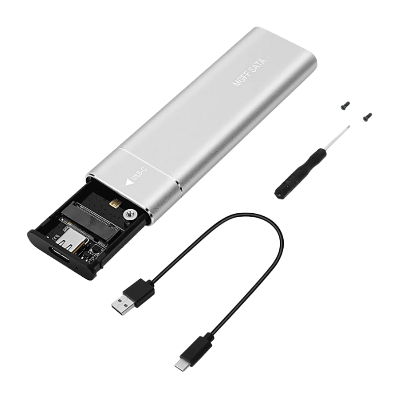 M.2 NVMe SATA SSD Enclosure USB 3.1 Type C Dual Protocol External Case