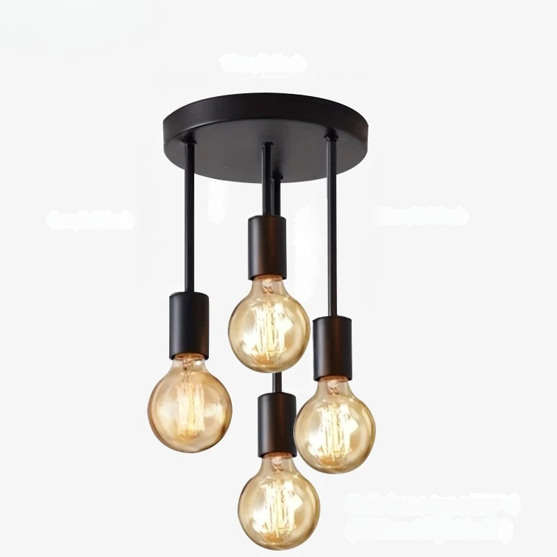 Black Modern 4 Light E27 Ceiling Fixture Bedroom Kitchen Hallway Chandelier