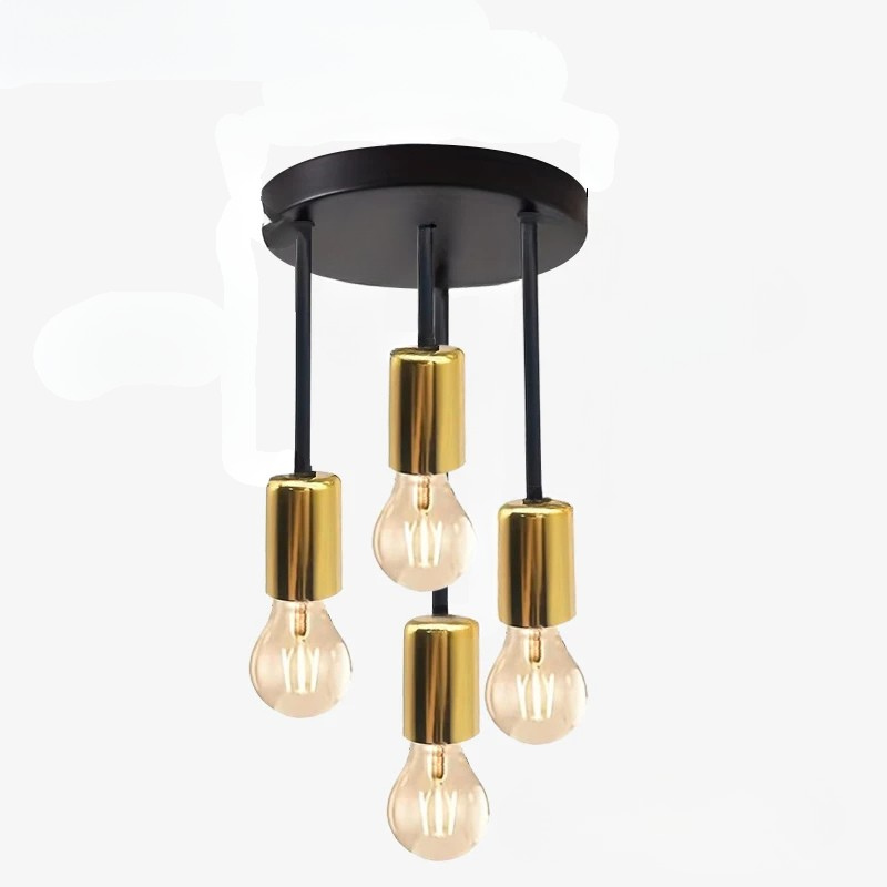 Black Modern 4 Light E27 Ceiling Fixture Bedroom Kitchen Hallway Chandelier