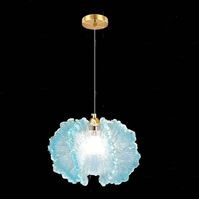Nordic French Cream Chandelier Acrylic Flower Pendant Light Bedroom Dining Lamp