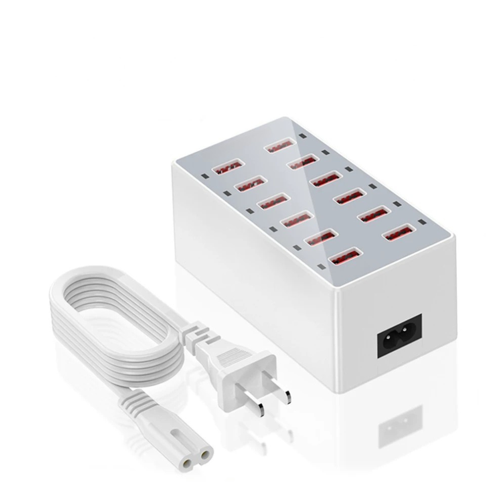 12 Port USB Charging Station Dock Fast Power Adapter for Phone Tablet Laptop